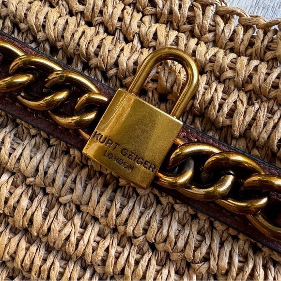 Kurt Geiger London Chelsea Raffia Tote Bag | Refular Condition - Picture 3 of 10